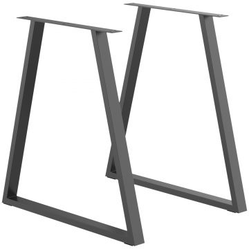 HOMCOM Set 2 Picioare de Masă Trapezoidale cu 6 Găuri și 12 Șuruburi, 70x5x72 cm, Negru | Aosom Romania HOMCOM Set 2 Picioare de Masă Trapezoidale cu 6 Găuri și 12 Șuruburi, 70x5x72 cm, Negru | Aosom Romania