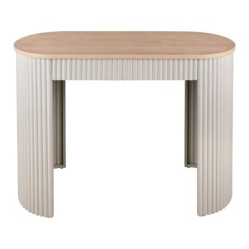 Masă consolă bej din metal 40x100 cm Estriado – Leitmotiv Masă consolă bej din metal 40x100 cm Estriado – Leitmotiv