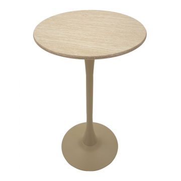 Masa de bar Alaska, Mauro Ferretti, 60x106 cm, MDF/fier, crem Masa de bar Alaska, Mauro Ferretti, 60x106 cm, MDF/fier, crem