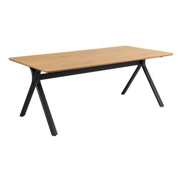 Masă de dining cu blat cu aspect de lemn de stejar 100x200 cm Bristol – Actona Masă de dining cu blat cu aspect de lemn de stejar 100x200 cm Bristol – Actona