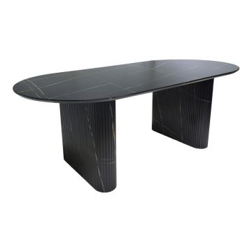 Masa dining Nembou boho Negru 210x100x76 cm Masa dining Nembou boho Negru 210x100x76 cm