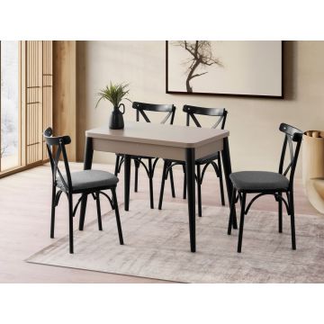 Masa extensibila, Nmobb, Dolunay, 100x75x60 cm, PAL, Mocha Masa extensibila, Nmobb, Dolunay, 100x75x60 cm, PAL, Mocha