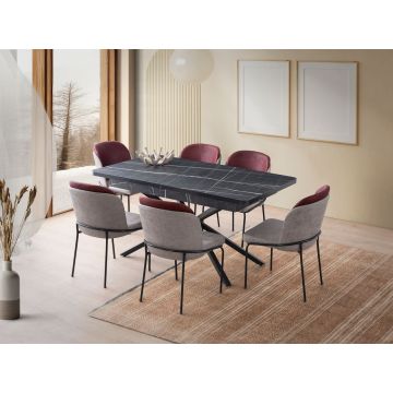 Masa extensibila, Nmobb, Falcon, 160x79x90 cm, PAL, Alb/Negru Masa extensibila, Nmobb, Falcon, 160x79x90 cm, PAL, Alb/Negru
