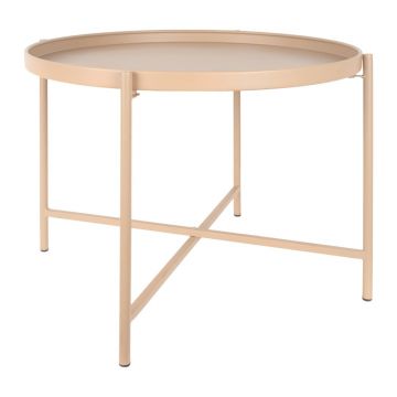 Măsuță de cafea bej rotundă din metal ø 50 cm Meseta – Leitmotiv Măsuță de cafea bej rotundă din metal ø 50 cm Meseta – Leitmotiv