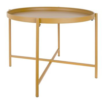 Măsuță de cafea galben ocru rotundă din metal ø 50 cm Meseta – Leitmotiv Măsuță de cafea galben ocru rotundă din metal ø 50 cm Meseta – Leitmotiv