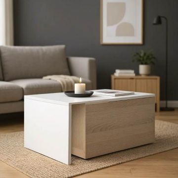 Masuta de cafea extensibila Extera Alb 160x50x45 cm Masuta de cafea extensibila Extera Alb 160x50x45 cm
