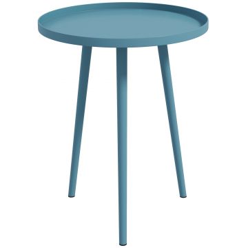 Outsunny Masă de cafea de grădină rotundă, masă de sprijin de exterior cu margini rotunde din oțel, dim. Ø40 x 50H cm bleu | Aosom Romania Outsunny Masă de cafea de grădină rotundă, masă de sprijin de exterior cu margini rotunde din oțel, dim. Ø40 x 50H cm bleu | Aosom Romania
