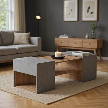 Set Masuta de cafea 3 buc Morfi Maro 105x45x37 cm Set Masuta de cafea 3 buc Morfi Maro 105x45x37 cm