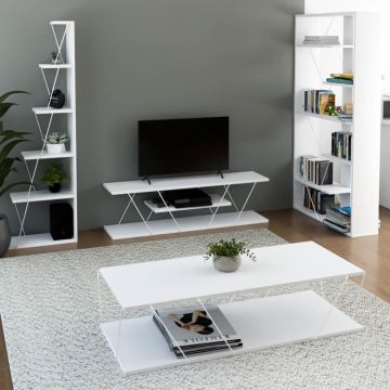 Set mobilier sufragerie 4 buc Tars Alb 120x50x30 cm Set mobilier sufragerie 4 buc Tars Alb 120x50x30 cm